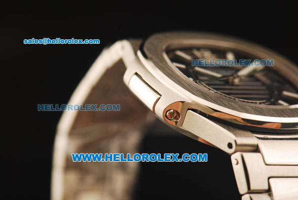 Patek Philippe Nautilus Swiss Quartz Movement Full Steel with White Markers - Click Image to Close